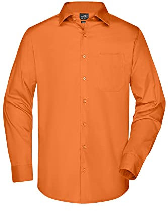 James & Nicholson Herren Langarm Business Hemd - Klassisches Herrenhemd in 11 Farben | Farbe: orange | Grösse: L