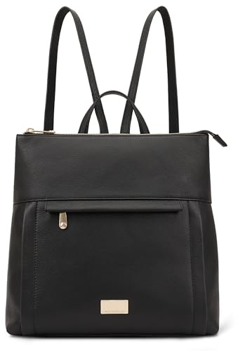 Paul Costelloe Genuine Leather Backpack for Women with Adjustable Shoulder Straps, Otava (Jet Black)