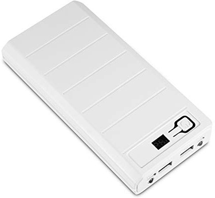 Power Bank Portable Battery Bank Plastica 20000Mah 8 X Batterie Kit Power Bank Custodia Shell Dual Usb Tipo C Porta Micro Usb Bianco (Bianco)