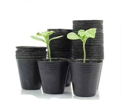 pour Lot de 100 récipients nutritionnels en plastique respirant pour semis de plantes - 6,5 x 6,5 cm - Noir