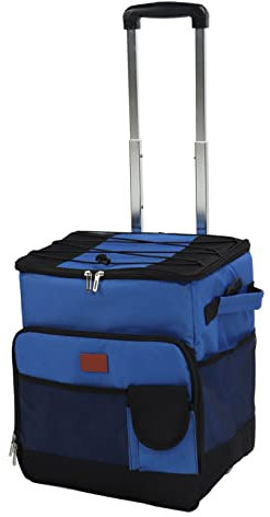 Hielera con Ruedas Freeze, Bolsa Hielera con Ruedas Portátil de 35 L y Carro Inteligente Hielera, Lámina de Aluminio Compacta de Tela Oxford Impermeable Antifugas para Acampar Al