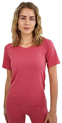 STARK SOUL Sport Shirt Damen Kurzarm Seamless - Racer - Laufshirt, Holly Berry, Größe: XL/XXL