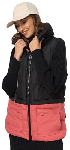 MARIKOO Damen Winter Steppweste Übergang gesteppte Weste warm Fleece B958