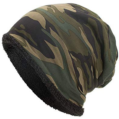 Beanie Mütze Camouflage Fleece Mütze Warme Winter-Mütze Beanie Unisex Kappe für Radfahren, Snowboarden Skifahren Einheitsgröße für Herren/Damen