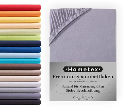Spannbettlaken Spannbetttuch in Premiumqualität 90x200-100x200 cm, Bettlaken für Matratzen bis 25 cm, Oeko-TEX Made IN Green, Grau