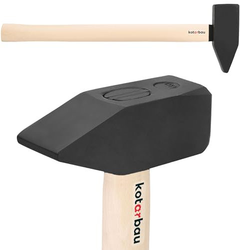 KOTARBAU® Hammer 4 kg mit Holzschaft Stahlhammer 600 mm Schlosserhammer Vorschlaghämmer Ingenieurhammer Werkzeug