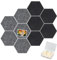 Neikafan 10 Stück Filz Pinnwand Hexagon Pinnwand Filz Schwarz Grau Filztafel Sechseckig Selbstklebend Pinboard mit Pinnnadeln für Foto Hängen,Bulletin Tafeln Schreibtisch Deko Kinderzimmer Büro