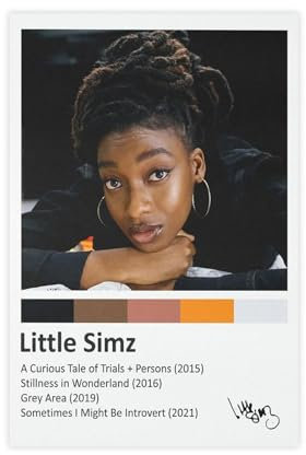 Yeepi Little Simz Poster auf Leinwand, Schlafzimmer-Dekor, Sportlandschaft, Büro, Raumdekoration, Geschenk, ungerahmt, 30 x 45 cm
