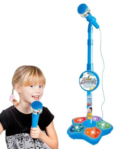 Girls Microphone With Stand, Free Standing Microphone, Adjustable Microphone Stand, Girls Microphone, 4 In 1 Handheld Bluetoth Microphones Speaker, Microphone Stand Desk For Girls, Wireless Microphon