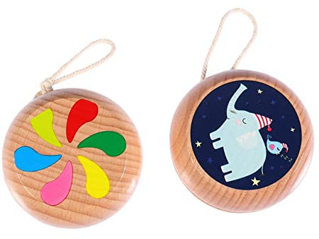 ibasenice 2st Hölzernes Jo-jo Basteln Geburtstag Kinder Tasche Kind Yoyo-Ball Spielen Altes Zappelspielzeug Mini Friends Spielzeug Für Babys Geschenk Play Weihnachtssocken Rotieren Junge