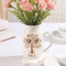 Jeweidea Personalisierte Keramikvase mit Gravur Namen Foto Geschenk für Mama, Geschenk für Oma, Muttertagsgeschenke für Mama, Weiße Blumenvase Moderne Esstisch Wohnzimmer Dekoration