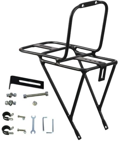 Poupangke Gepäckträger vorne, Gepäckträger aus Aluminiumlegierung, Tourengepäckträger, Frontgepäckträger für Gepäcktaschen, Rennräder