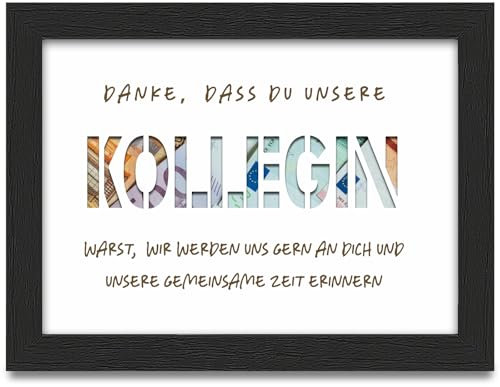 Abschiedsgeschenk Kollegen Jobwechsel, Geldgeschenk Abschied Kollege, Geldgeschenk Bilderrahmen, Kollegin Geldgeschenke Verpackung für Frauen Männer Arbeitskollegin Jobwechsel Ruhestand, Schwarz