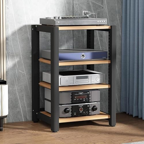 Yoeoefuo HiFi-Rack Druckerregal Plattenregal 4/5-stufige Audio-Rack-Tower HiFi-Möbelsystem Phonoschrank Mit Verstellbarem Einlegeboden Wohnzimmer-Rack HiFi-Station Lagerregal(Style 2,85x50x60cm)