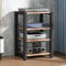 Yoeoefuo HiFi-Rack Druckerregal Plattenregal 4/5-stufige Audio-Rack-Tower HiFi-Möbelsystem Phonoschrank Mit Verstellbarem Einlegeboden Wohnzimmer-Rack HiFi-Station Lagerregal(Style 2,85x50x60cm)