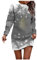 Generisch Weihnachtskleid Damen - Elfenkostüm Damen Weihnachten Weihnachts Strickkleid Sexy Vintage Partykleid Pullover Elegant Wickelkleid Weihnachtsbaum Schnee Gedruckt Für Weihnachten Party