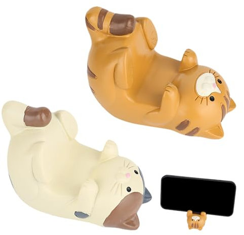 Trendecor 2 Stück Funny Cat Holder Katze, Katzenkopf Handyhalterung Süßer Katze Universal Handyhalter Niedlicher Handyhalter Katzen Handy Stände Tisch Handyhalter für den Desktop Handyhalter
