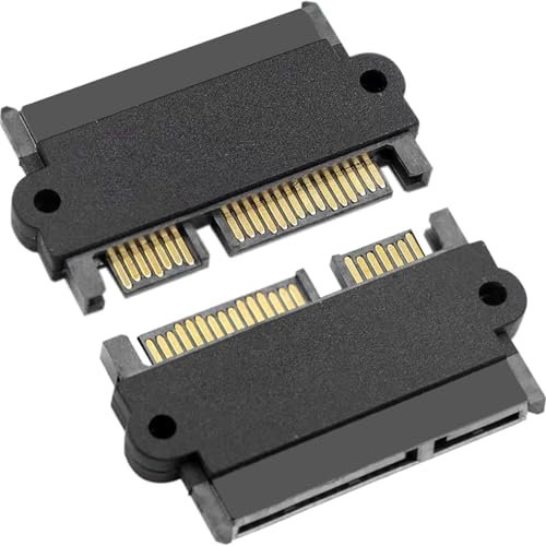 AYMBH High-Speed SATA 22 Pin (7+15) Male to Female Extension Adapter, Compatible with 2.5/3.5 HDD, SSD, Optical Drives, SATA III 6Gbps, Durable Connector with Secure Fixing Holes (Note: NOT FOR SAS)