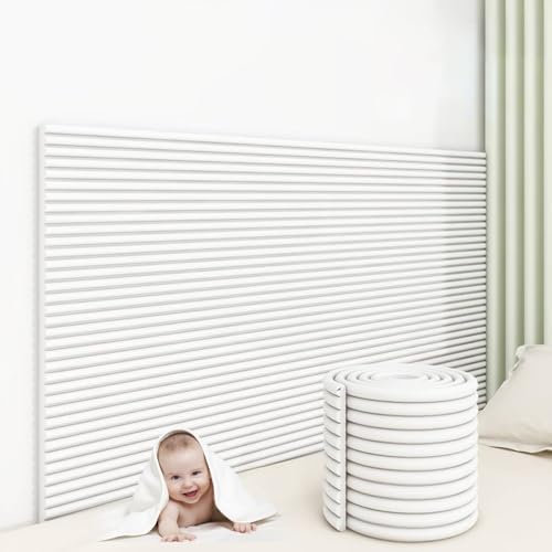 2cm Dick Wandpaneele Gepolstert - 200cm Wandpolster Selbstklebend für Kinderzimmer, 3D Anti-Kollision Wandkissen Bett Kopfteil, Polsterpaneel Wand für Kinder und ältere Menschen(Weiß,3 Pcs)