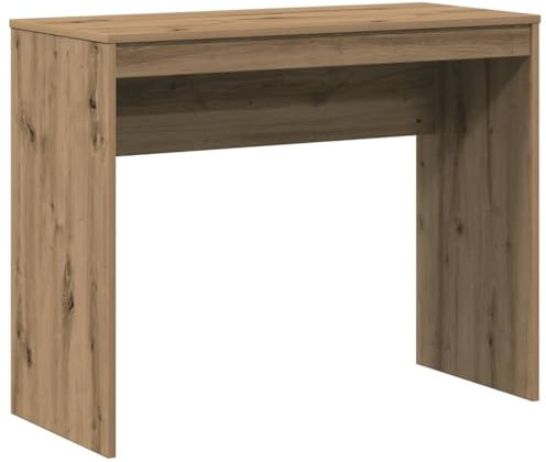 HOMTAKIE Escritorio roble Artesanal 90x40x72 cm Madera de ingeniería Escritorio Mesa de ordenador Mesa de estudio Sala de trabajo Casa Interior Madera Ingeniería