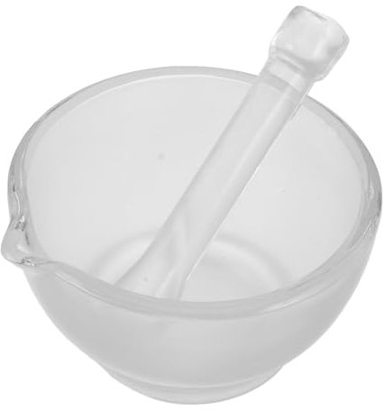 COLLBATH Mortier et Pilon de Laboratoire Verre de Broyage pour Science et Bricolage Bol et Pilon pour Mélange Précis