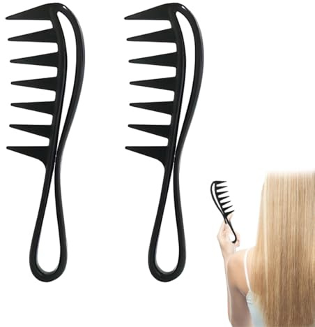 LAKJUOZ Lockenkamm 2 Stück Strähnenkamm Wide Tooth Comb Hai Zahnkamm Comb For Rurly Hair Afro Kamm Antistatisch Kamm Für Für Home Salon Friseurkamm Für Verschiedenen Arten Von Haaren Haarkamm