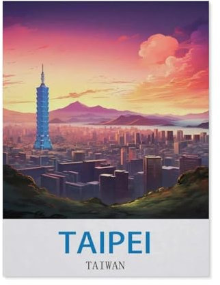1000 Puzzles Für Erwachsene，Taipeh, Taiwan，Freizeit Unterhaltung Kinder Spielzeug Zuhause Dekoration Art（50x70cm）-CN31