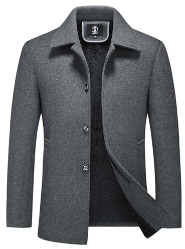 KUDORO Manteau Homme en Laine Chaud pour Hiver Trench Coat Classique