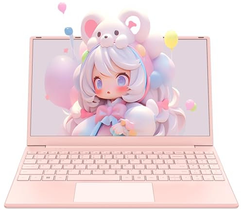 Computer portatile rosa pastello da 14, processore N5095 (fino a 2,9 GHz), RAM DDR4 da 16 GB, SSD NVME da 512 GB, display FHD 1920 × 1080, batteria da 5000 mAh, porte versatili, Win 11 Pro