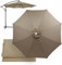Replacement Umbrella Covers 2/2.3/2.5/2.7/3/3.5M, 6/8 Ribs, UV Protection Garden Replacement Parasol Canopy, for Patio Yard Beach (Beige Grey,6ribs-2.3m/7.5ft)