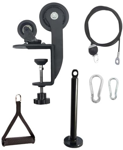 HKFGSHOP Arm Wrestling Training Equipment, Arm Wrestling Training Table Pulley Cable System, Standard Zubehör Pulley Training System Kit Mit Griff Und Kabel, Für Home Gym Workout