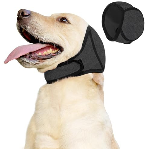 GXGM 1 Pcs Paraorecchie Cane,Copricapo Impermeabile Nuoto Estivo,Riduzione del Rumore,Cuffia Nuoto Cane,Con Nastro Autoadesivo Regolabile,Grigio(M)