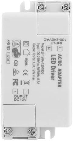 Tbest Lebensmitteltransformator des LED -Controller -Schalters für LED Strip Licht, Effektiver Wechselstrom bei CC 12 V Netzteil für MR11 / G4 / MR16 / GU5.3 (12W)