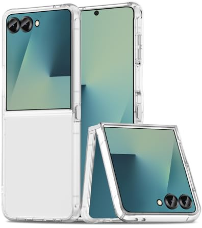 Liisooka Cover per Samsung Galaxy Z Flip 7 5G, Custodia in TPU Antiurto Sottile di Livello Militare, Resistente all'ingiallimento, Case per Telefono in PC Rigido, Retro Antigraffio, Trasparente