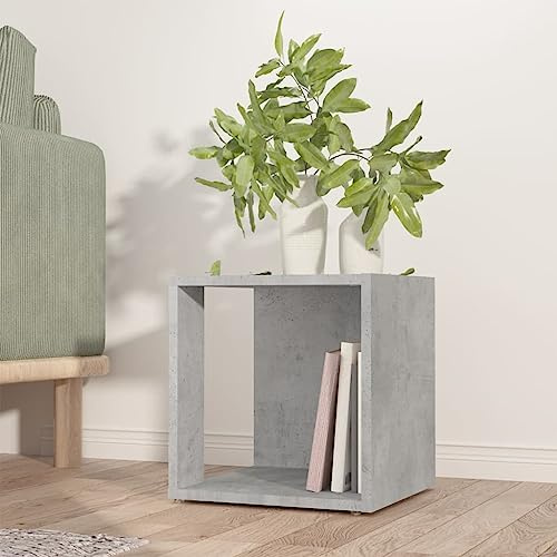 Ziaphsol Beistelltisch Betongrau 33x33x34,5 cm, Holzwerkstoff, robuster Eckschrank, Ablage für Bücher, Tassen, Pflanzen, vielseitiger Stauraum für Wohnzimmer