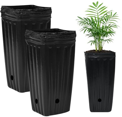 TEUYOE 40 Pcs Deep Nursery Treepots, Plastic Tall Tree Pots for Grafting And Raising Seedlings Of Vegetables, Fruits, Flowers, Trees And Grapevines(20 * 10cm)