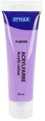 Stylex 28697 - Acrylfarbe auf Wasserbasis, 83 ml Tube in flieder, matt, hohe Deck- und Farbkraft, lichtbeständig, schnelltrocknend und wasserfest