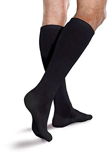 Core-Spun Cushioned 15-20mmHg Mild Graduated Compression Support Knee High Socks (Black, XL, Full Calf)