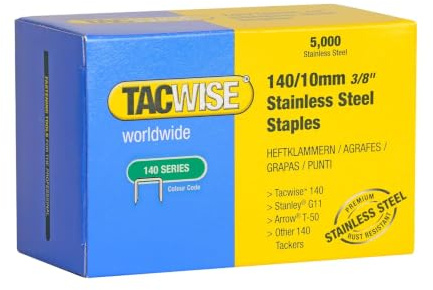 Tacwise 0477 Heavy Duty Stainless Steel Staples, 140/10 mm, Pack of 5000