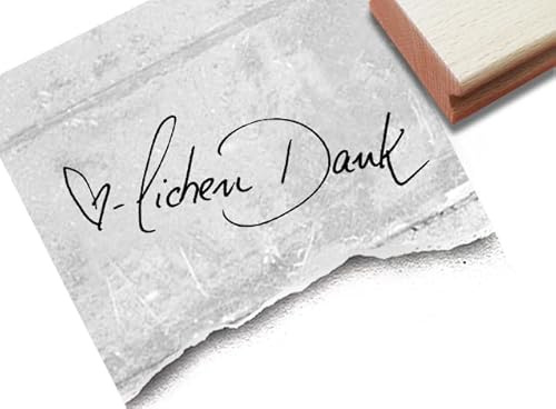 Stempel Herzlichen Dank - Textstempel Dankeschön Danksagung Karten Tütenstempel Tischdeko Scrapbook - von zAcheR-fineT