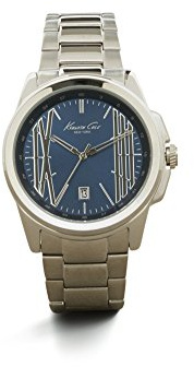 Kenneth Cole Herren 42mm Silber Ëdelstahl Armband & Gehäuse Datum Uhr KC9386