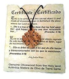 HolyRoses Croix de Jérusalem Crusaders Olivier Pendentif Collier Hjw certificat d'origine