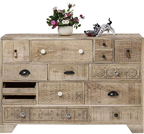 Kare Design Kommode Puro 14 Schübe, schmales, modernes Sideboard, Kommodenschrank, beige, (H/B/T) 80x114x35cm
