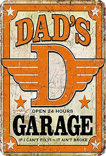 Schatzmix Blechschild Dads Garage it I can fix it it Aint Metallschild Wanddeko 20x30 tin Sign