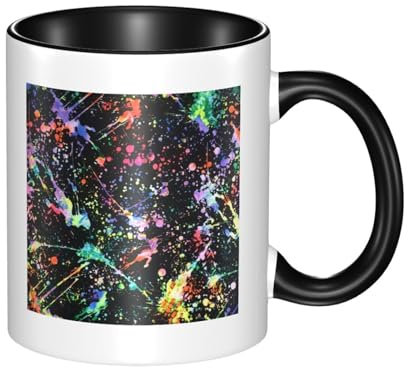 JCAKES Colorful Paint Mug Christmas Mugs Mugs for Women Coffee Cup Personalised Mugs Mugs for Men Travel Mugs Party Cups China Mugs Mug with Handle