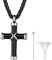 PROSTEEL Kreuz Form Urne Kette schwarz Edelstahl Herren Andenken Asche Anhänger Halskette 55cm Weizenkette trendig Memorial Kremation Modeschmuck Accessoire
