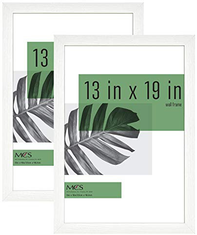 MCS 63828 Studio-Galerierahmen, Holzmaserung, 68,6 x 101,6 cm, 2 Stück 2er-Pack 13x19 Inch Weiße Holzmaserung