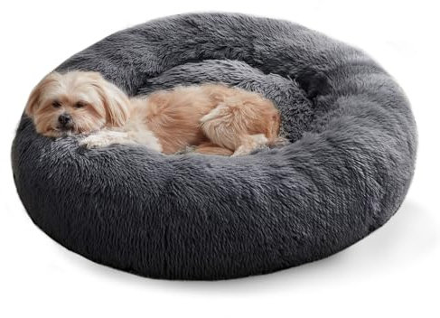 Western Home Hundebett Run, Katzenbett Flauschig, Hundekissen Kleine Hunde,Hundebett Waschbar,Hundekorb,Katzenkorb Zum Schlafen 60 cm,Dunkelgrau