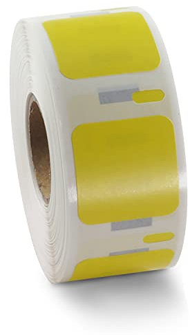 BETCKEY - 2 Rollen Gelb Mehrzwecketiketten Kompatibel mit DYMO S0929120, 25mm x 25mm, 1500 Farbige Etiketten für LabelWriter 450, 4XL NICHT passend 550 oder 5XL