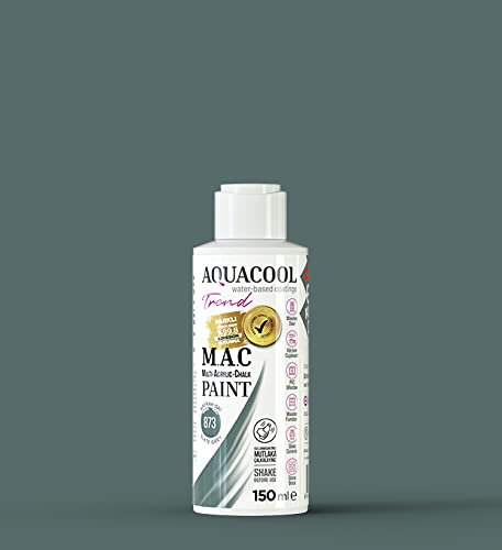 Happy Woody AquaCool Multi Surface, Acrylic, Chalk, Matt, Quick Dry Paint/For Interior and Exterior Use on Furniture, Wood, Plastic, Glass, Ceramic, Stone (150 ml, Slate Grey 873)